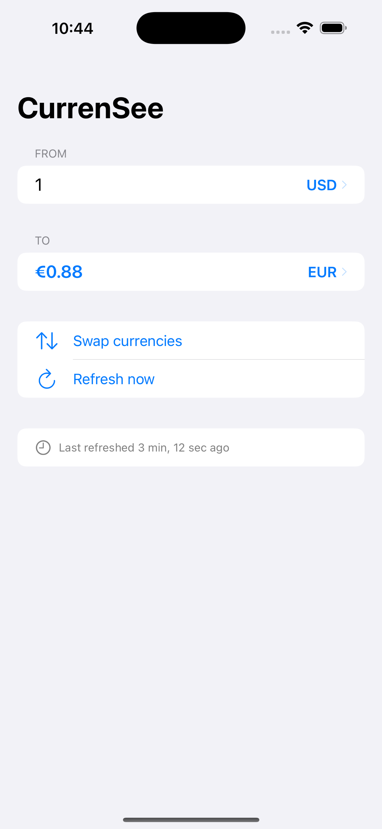 CurrenSee converter screen