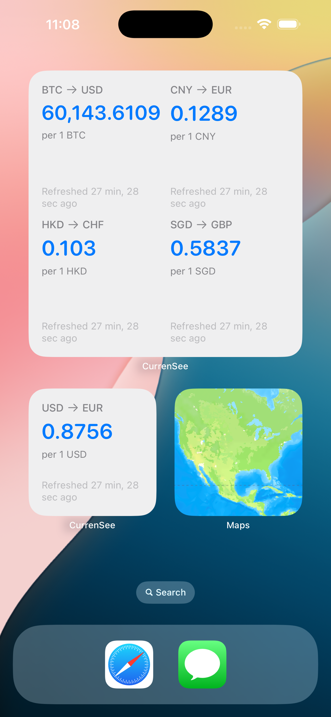 CurrenSee home screen widgets